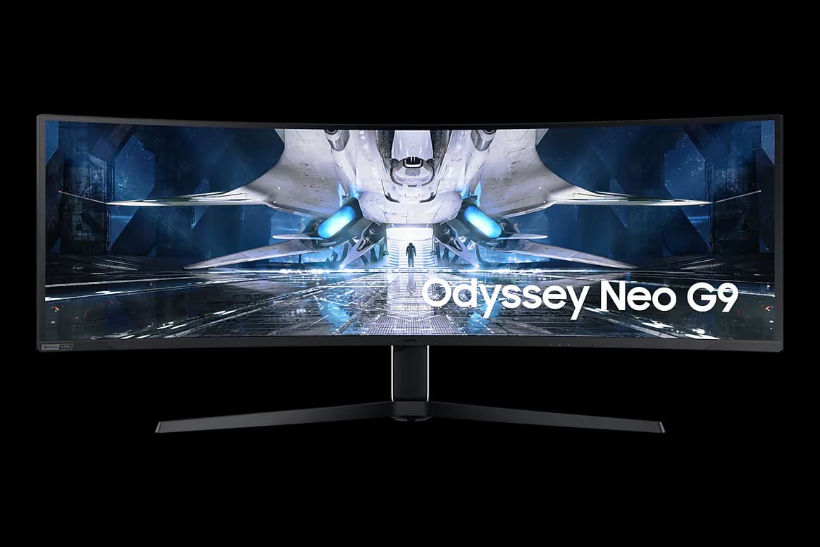 نمای روبهروی مانیتور سامسونگ Odyssey Neo G9 مدل LS49AG950NMXUE؛ تصویر رسمی سازنده