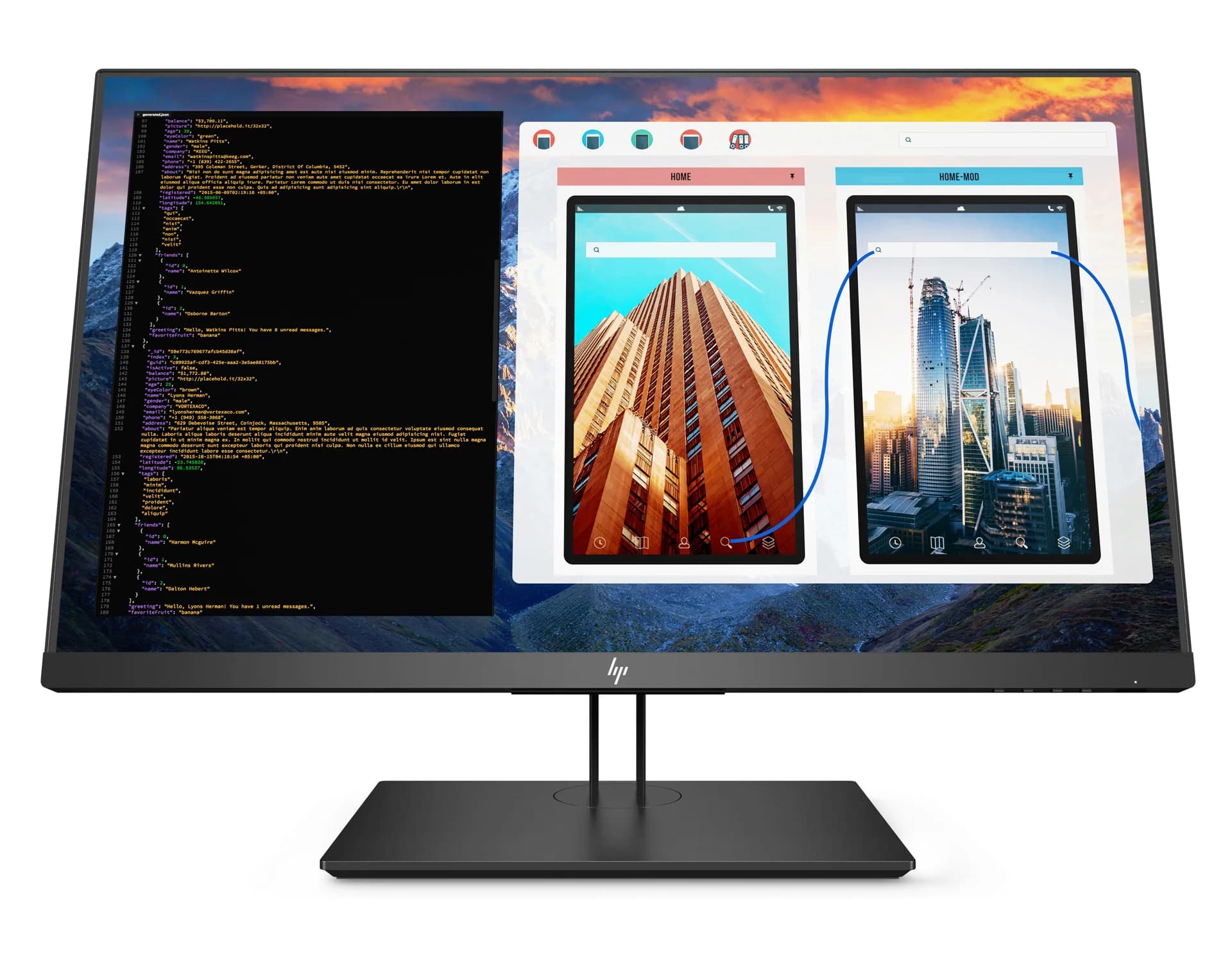 نمای روبهروی مانیتور HP Z27