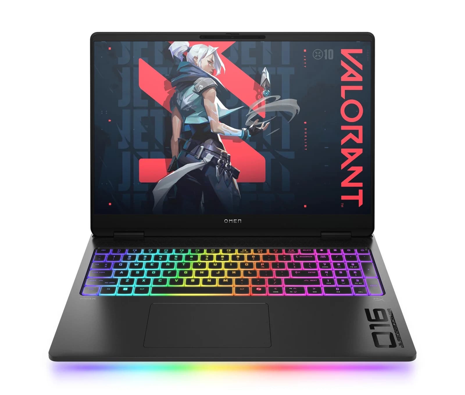 نمای روبهروی لپتاپ HP OMEN MAX 16 با پسزمینه سفید