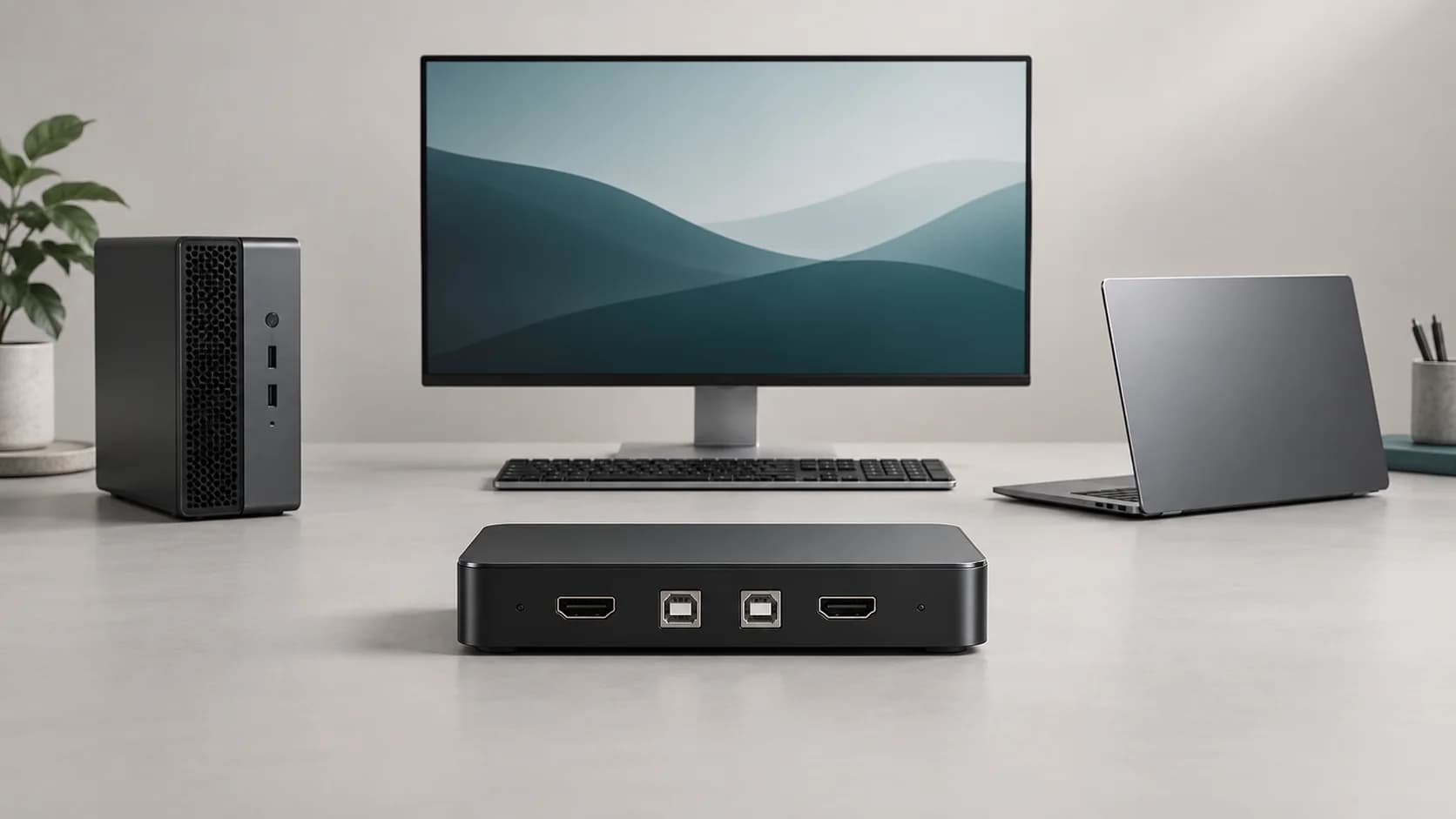 KVM سوییچ چیست؟ راهنمای اتصال یک کیبورد و مانیتور به دو کامپیوتر