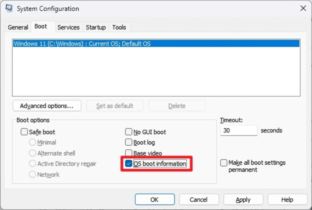 فعال کردن verbose mode با استفاده از (System Configuration (msconfig استوک لند