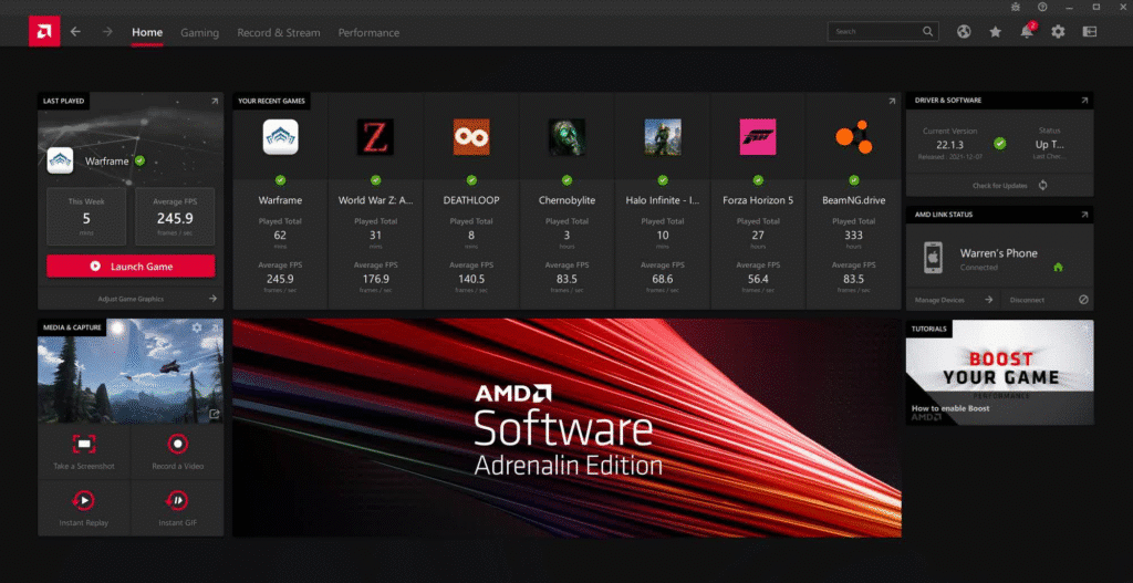 نصب و آپدیت درایور کارت گرافیک با AMD Radeon Software - استوک لند