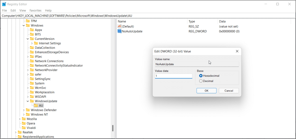 غیرفعال کردن آپدیتهای ویندوز 11 با Registry Editor استوک لند