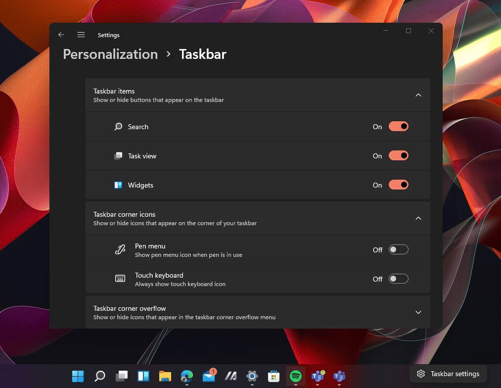 شخصیسازی Taskbar ویندوز و حذف و اضافه آیکون ها با استوک لند
