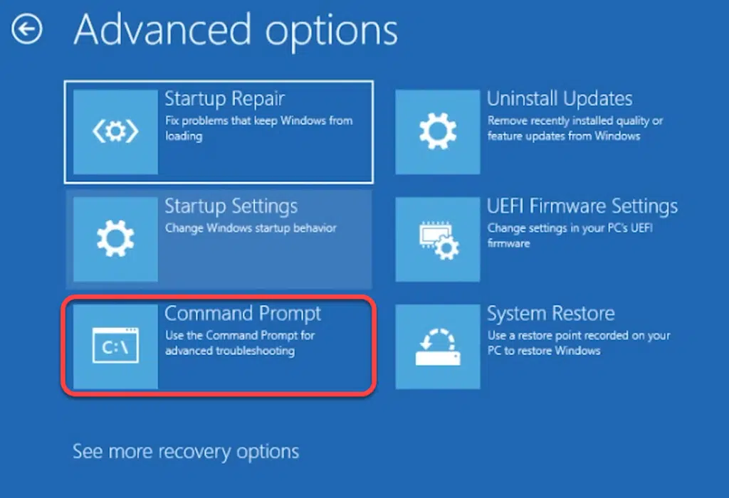 رفع مشکل بوت نشدن ویندوز با Command Prompt استوکلند