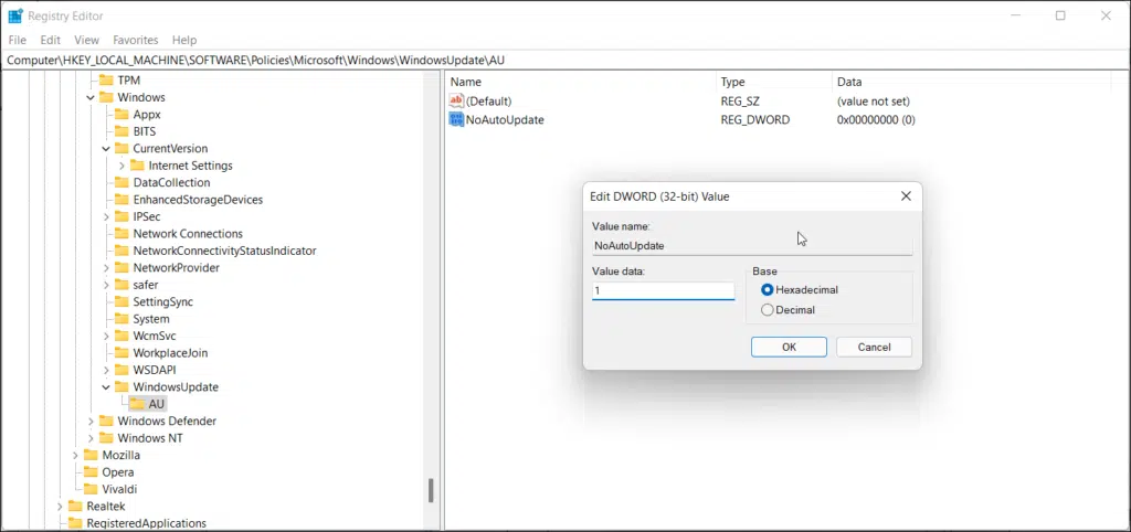 غیرفعال کردن آپدیتهای ویندوز 11 با Registry Editor استوک لند