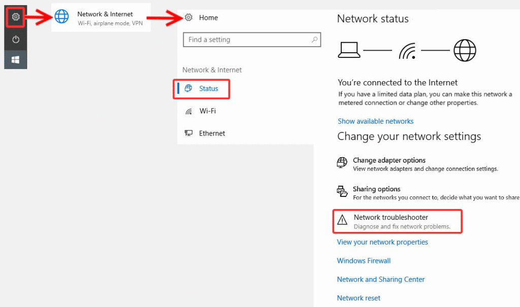 وصل نشدن وای فای ویندوز 10 درحالی که Wi-Fi روشن است رفع ارور با Network troubleshooter استوک لند